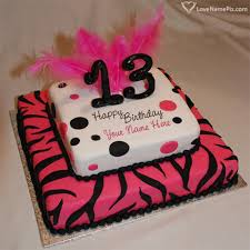 Happy Birthday Wishes For 13 Year Old Daughter Birthday Cakes For 13 Year Teenage Girls With Name Photo Happy Birthday Wishes 13 Birthday Cake 13th Birthday Cake For Girls Birthday Cake Girls
