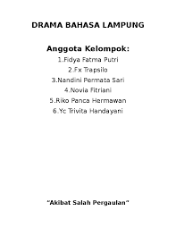 Check spelling or type a new query. Doc Drama Bahasa Lampung Anggota Kelompok Akun Barter Academia Edu