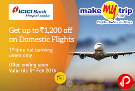 Icici Offer Upto 1200 Off On Domestic Flight Makemytrip Domestic Flights Flight Offers Make My Trip