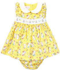 Bonnie Baby Baby Girls Newborn 24 Months Flutter Sleeve Easter Bunny Print Fit And Flare Dress Dillard S