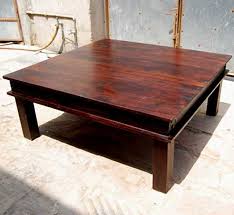 Those stools could fit under the table and pull out for the extra seat. Painting Ideas Large Square Wood Coffee Table Honey Shack Dallas