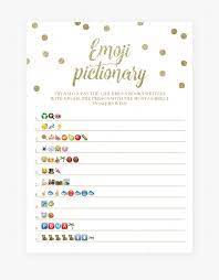 I have made this game in many different and unique designs, so you can pick and print the one that matches with the theme of your baby shower party. Emoji Pictionary Baby Shower Game Gold Confetti Printable Baby Shower Emoji Game Free Printable Hd Png Download Kindpng