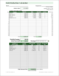 Debt Reduction Calculator Debt Snowball Calculator