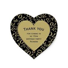 Thank You Gift Ideas For 60th Birthday Thank You 70th Birthday Black And Gold Heart Heart Sticker Zazzle Com Heart Stickers 60th Birthday Party Invitations 100th Birthday Party