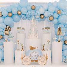 Amazon Com Balloon Garland Kit Blue Yellow Golden Chrome Balloon Cinderella Birthday Party Decorations Cinderella Party Decorations Cinderella Birthday Party