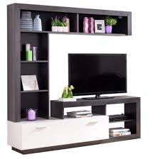 Meuble Tv Glen Blanc Et Imitation Bois Noir Muebles Para Tv Decoracion De Salas Decoracion De Unas