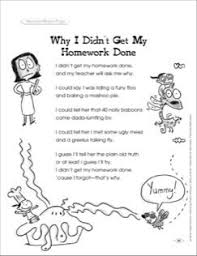 Why I Didn T Get My Homework Done Poem And Graphic Organizer Printables Funny Poems For Kids Poetry For Kids Personification Poems