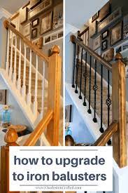 A railing is a barrier system formed of posts, balusters, and rails. How To Replace Wooden Balusters With Iron The Easy And Cheap Way