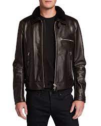 Tom Ford Men S Shearling Trim Leather Jacket Leather Jacket Tom Ford Men Tom Ford Jacket
