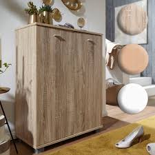 Holz strahlt natürlichkeit und wärme aus. Finebuy Design Schuhschrank Tanja Modern Holz 12 Paar Schuhe 4 Facher 2 Turen Schuhregal 60