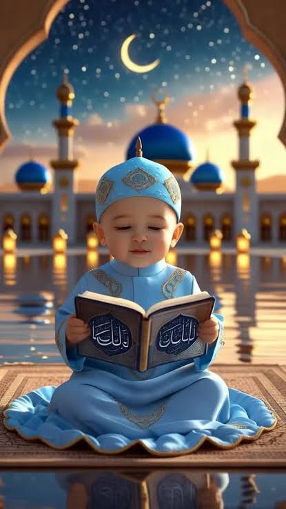 Moonlit Mosque Quran Recitation Baby Portrait