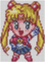 Sailor Moon Cross Stitch Kawaii Chibi Style Instant Download Etsy Moon Cross Stitch Pixel Art Pattern Cute Cross Stitch