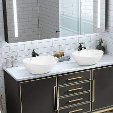 Tips & warnings to make bathroom sink bowls: Costway Oval Bathroom Basin Ceramic Vessel Sink Bowl Vanity Porcelain On Sale Overstock 18004756