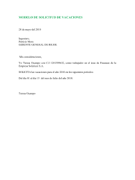 El gobierno también presentó el plan de vacaciones, que para las comunas en fase 2 crea un permiso especial para salir una única vez y a un solo destino, el cual estará disponible desde el 4 de enero hasta el 31 de marzo en comisaría virtual. Modelo De Solicitud De Vacaciones