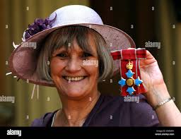 Hazel Harding at Buckingham Palace after collecting her CBE from the Queen  during an investiture ceremony Stock Photo