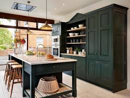 green kitchen cabinets