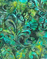 Kain batik kembang mekar ungu tambah. Lime Aqua Turquoise Tekstil Batik Desain