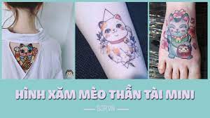 Mẫu xăm mèo thần tài mini cute dễ thương. Hinh XÄƒm Meo Tháº§n Tai Mini Máº«u Tattoo Meo May Máº¯n