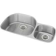 Check spelling or type a new query. Elkay Eluh362110rdbg Stainless Steel Gourmet Lustertone Stainless Steel 35 3 4 X 18 1 2 Double Basin Undermount Kitchen Sink With Left Primary Bowl 10 Depth Bottom Grid And Drain Fitting Faucetdirect Com