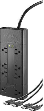 Customer Reviews Insignia 8 Outlet Surge Protector With Two 8 4k Ultrahd Hdr Hdmi Cables Black Ns Htb510 Best Buy