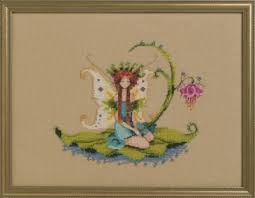 The cross stitch pattern is stitched with crescent. Water Sprite Cross Stitch Pattern By Nora Corbett Nc266