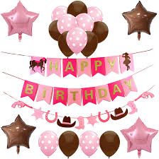 Shop a selection of decorations in a variety of colors & designs for any theme. Buy Western Cowgirl Themed Party Decorations Packs For Girls Happy Birthday Banner Horseshoe Boot Guns Garland Star Shaped Mylar Balloons Latex Balloons Rodeo Party Supplies For Kids First 2nd Birthday Online In Turkey B07ppwmdjl