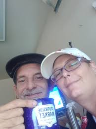 Enjoying some coffee while celebrating our anniversary!! 16.5 years ago  this woman saved my life by helping me get sober and now we are celebrating  15 years of marriage. Thank you Charlotte