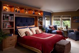 Wood construction bathed in a white finish gives you 15 open shelves for books, pictures, decorations, etc. Bookcase Headboard Design Ideas