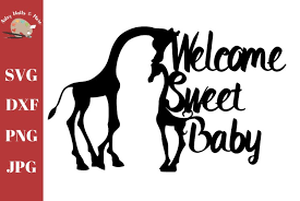 Download Giraffe Baby Shower Cake Topper Svg Welcome Baby Svg File 105407 Svgs Design Bundles