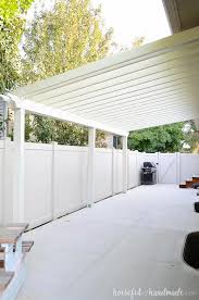 This example of a diy pergola uses faux wood finish. Build A Patio Pergola Attached To The House Houseful Of Handmade