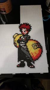 Gaara Naruto Hama Perler Beads By Claire Et Matthieu Perler Bead Art Hama Art Perler Bead Patterns