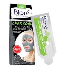 Biore Charcoal Self Heating One Minute Mask Review Self Heating One Minute Mask Charcoal Face Mask Biore Skin Brightening Mask