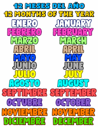 12 Months Of The Year English And Spanish I Love Pura Vida In 2020 Months In A Year Spanish Lessons Spanish Printables
