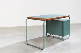 Industrial Tubular Steel And Linoleum Desk Bauhaus 1940s Tubular Steel Steel Table Bauhaus
