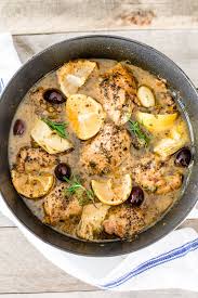 Greek Roasted Chicken Thighs With Lemon Capers And Kalamata Olives With Salt And Pepper Recipe Greek Roasted Chicken Kalamata Olives Recipe Olive Recipes