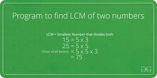 Program To Find Lcm Of Two Numbers Geeksforgeeks