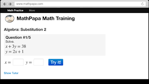 Mathpapa can solve your equations (and show the work!) and help you when you're stuck on your math . Mathpapa