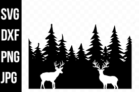 Download Evergreen Forest Silhouette Deer Svg Png Dxf Jpg 1188195 Illustrations Design Bundles