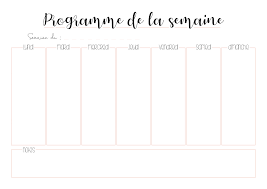 Beautifully designed meal planner template: Planners A Imprimer Pour S Organiser Au Quotidien Gratuit Programme De La Semaine Modele De Planning Organisation Imprimable