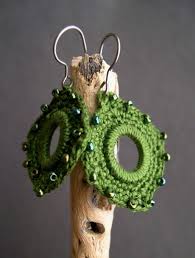 Olive Green Square Earrings Valentines Day Gift By Marykcreation 21 00 Crochet Jewelry Crochet Earrings Bohemian Style Earrings