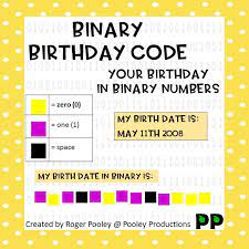 Birthday In Binary Code Coding Binary Number Binary Code