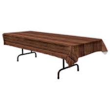 Natural and rustic are always in! Wooden Plastic Table Cover