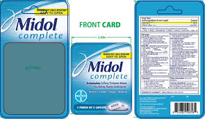Check spelling or type a new query. Midol Complete Acetaminophen Caffeine Pyrilamine Maleate Tablet