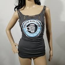 Altered Grey WWE Superstar Alexa Bliss twisted Bliss Coffee Printed  Sleeveless Shirt // Women's Large