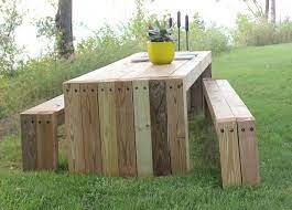 Wood Boards Picnic Table Pallet Garden Furniture Pallet Furniture Outdoor Recycled Pallet Furniture