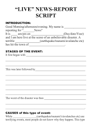 The Cool Natural Disaster Live Newsreport Script Template Regarding News Report Template Digital Phot Book Report Templates Report Template Natural Disasters