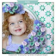 Amazing Day" by Ilonka's Scrapbook Designs is a colorful collection in  shades of Purple and Green.  https://www.etsy.com/shop/Ilonkas?ref=hdr_shop_menu  http://www.godigitalscrapbooking.com/shop/index.php?main_page=index&manufacturers_id=123  http ...