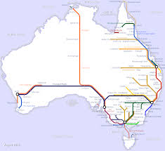 The Rail Map Of Australia Australian Maps Australia Map Train Map