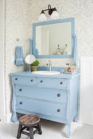 Bathroom units can be used to disguise any plumbing whilst offering storage space to keep your bathroom looking neat and tidy. Follow The Yellow Brick Home Ideas For Repurposing A Piece Of Vintage Furniture Into A Beautiful Bathroom Sink Vanity Follow The Yellow Brick Home