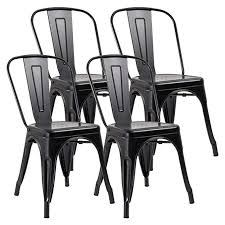 Amazon Com Jummico Metal Dining Chair Stackable Indoor Outdoor Industrial Vintage Chairs Bistro Kitchen Cafe S Metal Dining Chairs Metal Chairs Dining Chairs